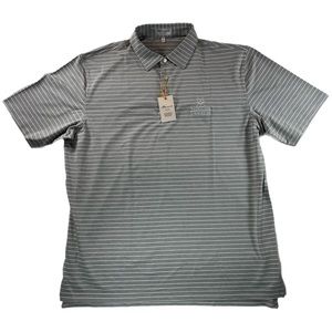 Peter Millar Crown Sport Men's Summer Comfort Grey Stripe Polo Size XL Golf